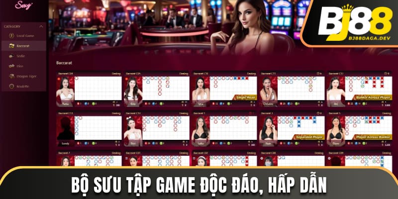 AE Sexy Casino - Cá Cược Hay Với Dealer Cực Cháy Tại BJ88 2 Bộ sưu tập game độc đáo, hấp dẫn