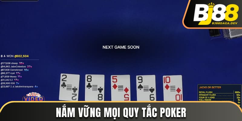 Kinh Nghiệm Chơi Poker BJ88 - 5 Bí Quyết Nhanh Thắng Nhất 2 Nắm vững mọi quy tắc poker
