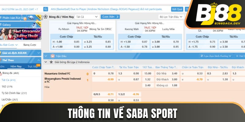 Saba Sport BJ88 - Sảnh Cá Độ Thể Thao Cực Hấp Dẫn 2 Thông tin về Saba Sport