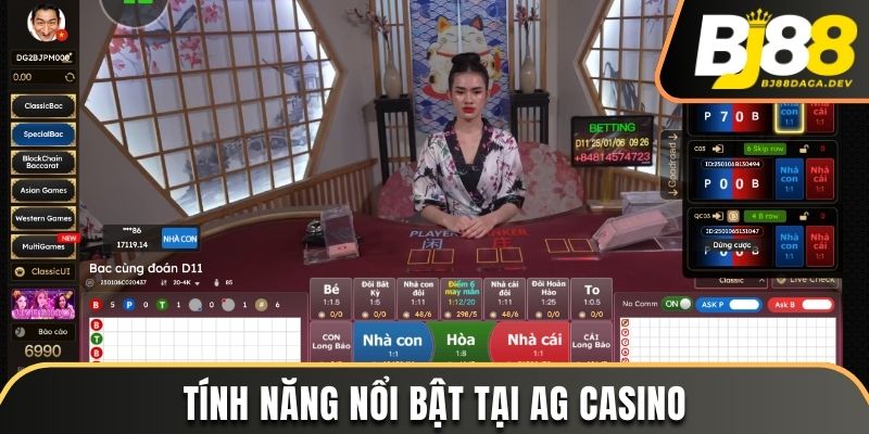 AG Live Casino BJ88 - Sòng Bài Quốc Tế Trực Tuyến Số 1 3 Tính năng nổi bật tại AG Casino